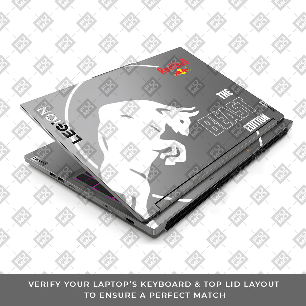 Transparent Red Bull Energy Lenovo Legion 5 16IRX9 Laptop Skin