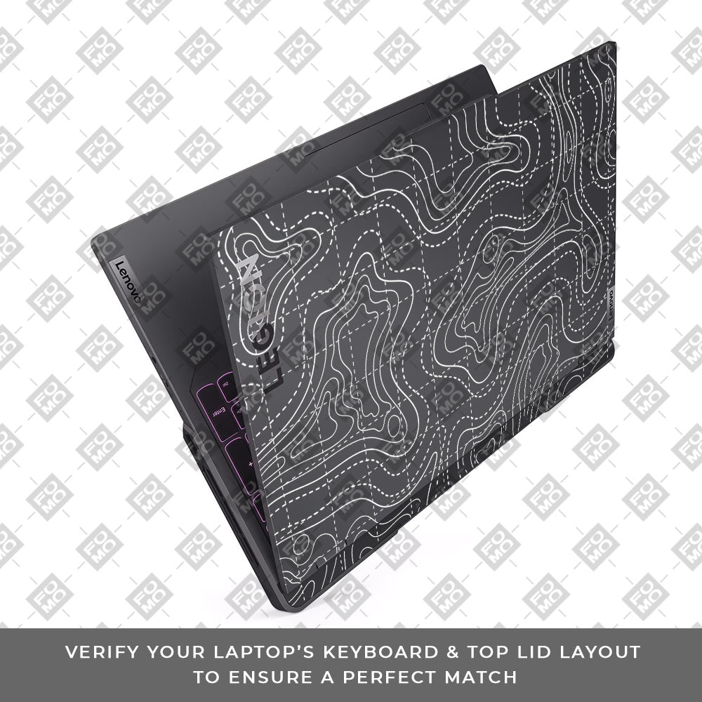 Transparent Abstract Contour Grid Lines Lenovo Legion 5 Pro 16IRX8 and 16IRX9 Laptop Skin