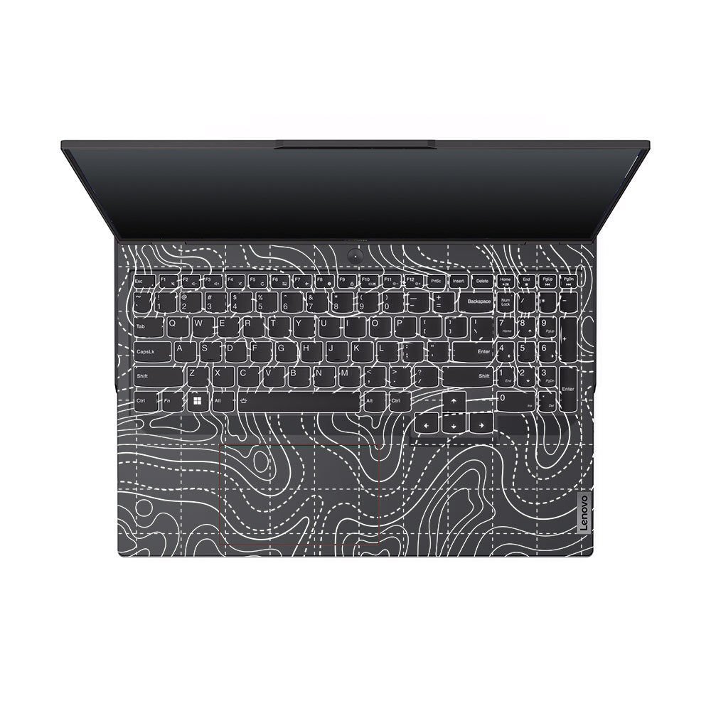 Transparent Abstract Contour Grid Lines Lenovo Legion 5 Pro 16IRX8 and 16IRX9 Laptop Skin
