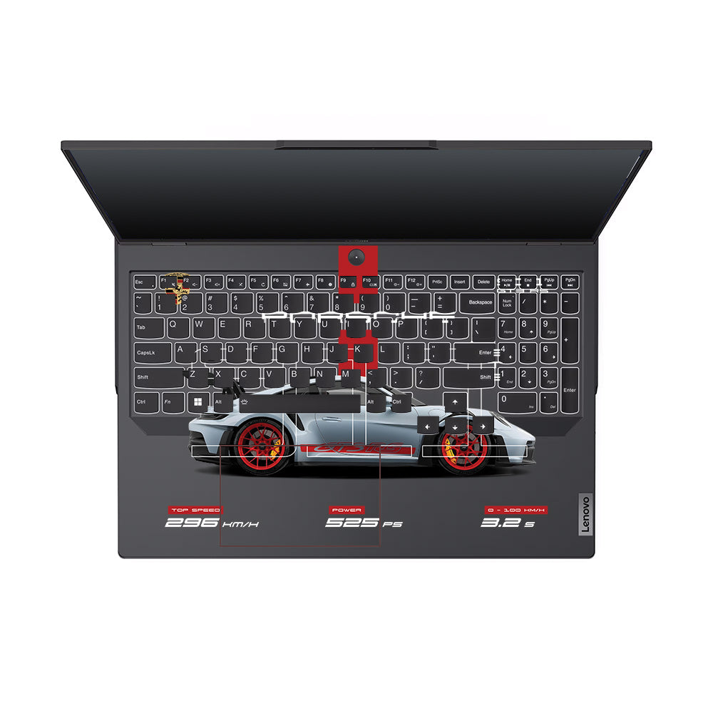 Transparent Porsche 911 Performance Lenovo Legion 5 Pro 16IRX8 and 16IRX9 Laptop Skin