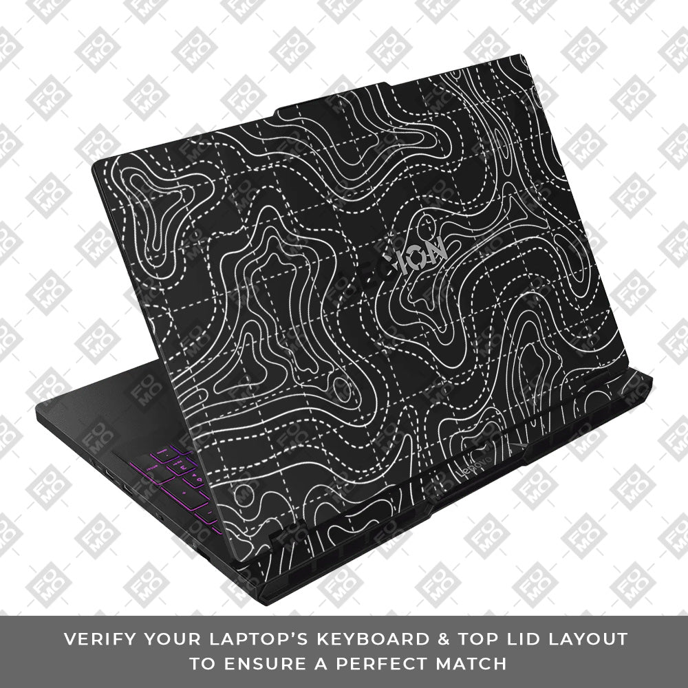 Transparent Abstract Contour Grid Lines Lenovo Legion Pro 5 16AFR10 Laptop Skin
