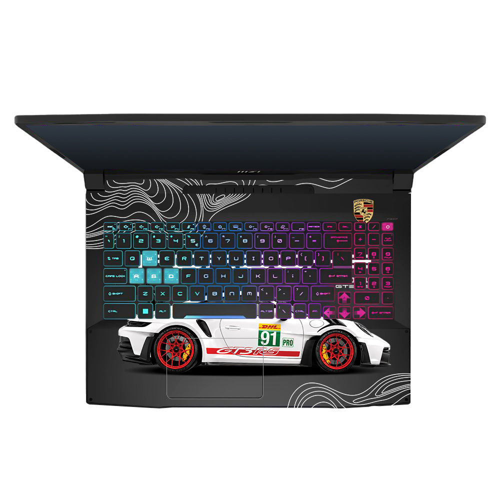 Transparent Porsche GT3 RS Power MSI Katana 15 B13V Laptop Skin