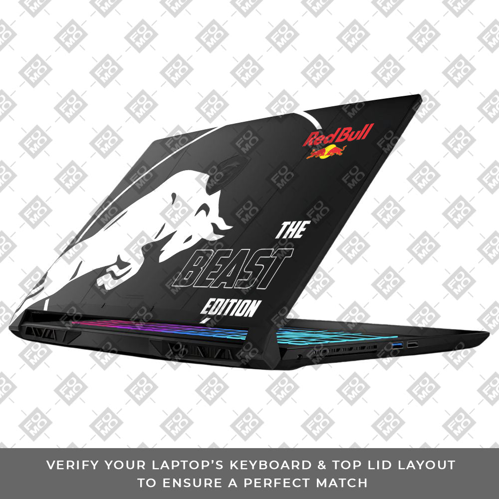 Transparent Red Bull Energy MSI Katana 15 B13V Laptop Skin
