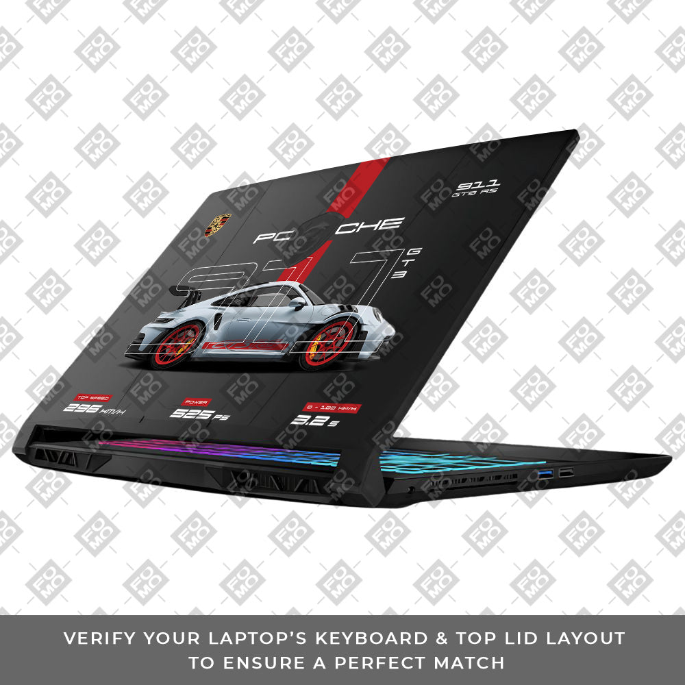 Transparent Porsche 911 Performance MSI Katana 15 B13V Laptop Skin