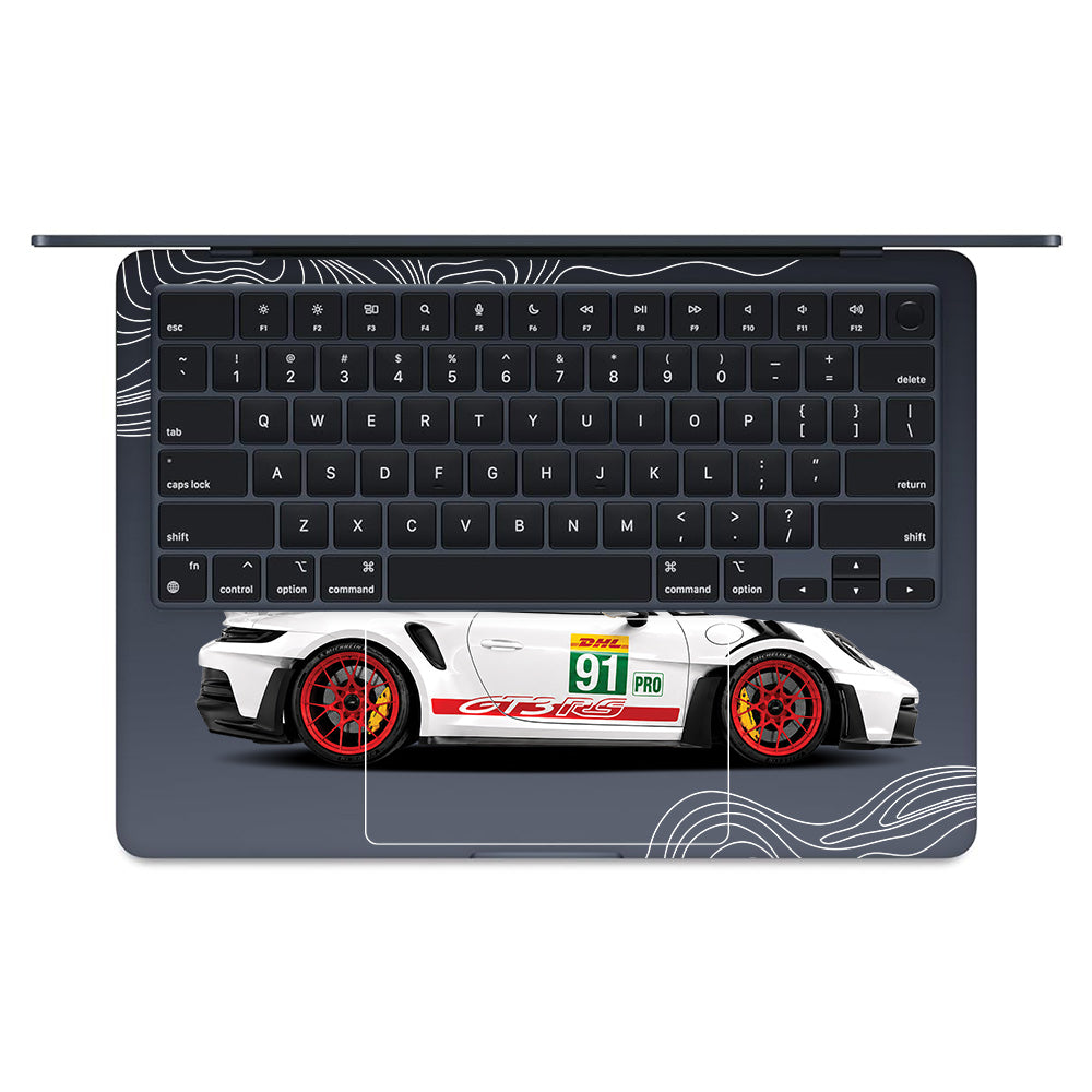Transparent Porsche GT3 RS Power MacBook Air 13 M2 2022 Laptop Skin