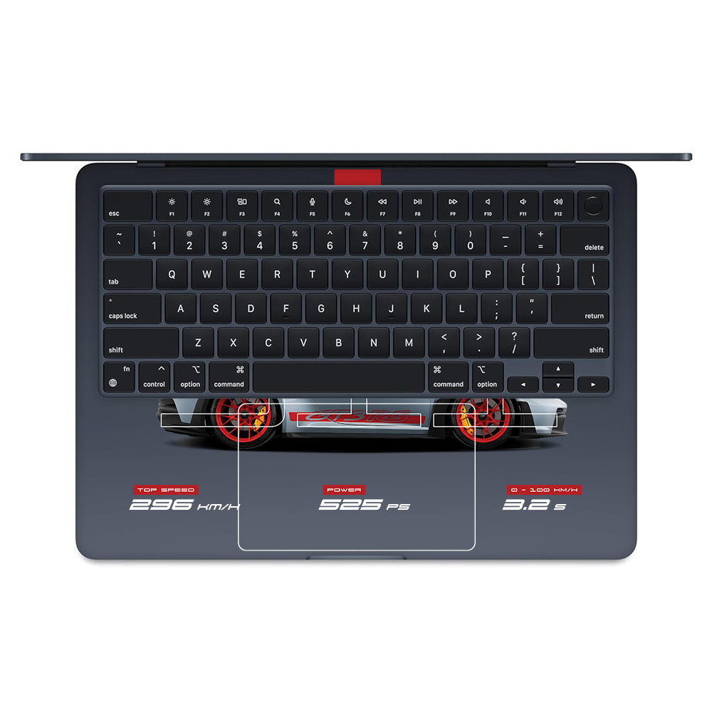 Transparent Porsche 911 Performance MacBook Air 13 M3 2024 Laptop Skin