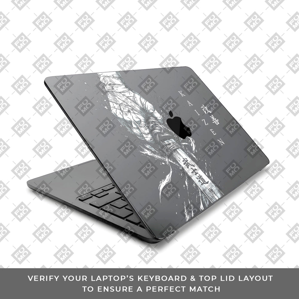 Transparent Kaizen Samurai Sword MacBook Air 13 M3 2024 Laptop Skin