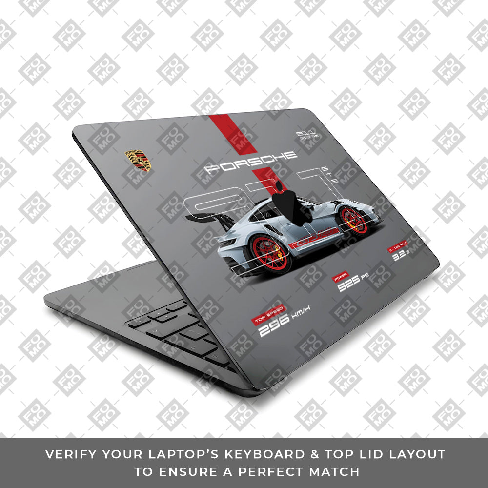 Transparent Porsche 911 Performance MacBook Air 13 M4 2025 Laptop Skin