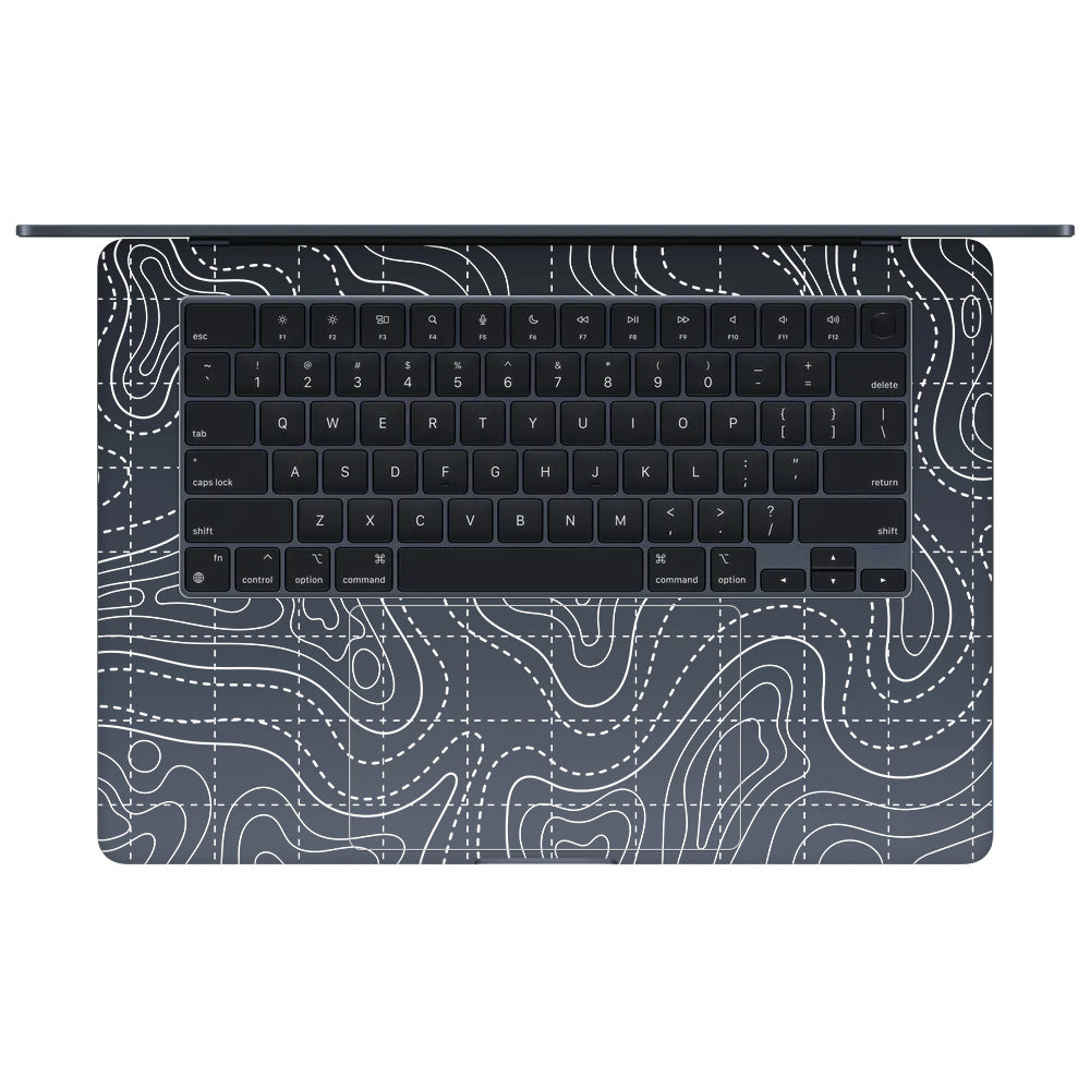 Transparent Abstract Contour Grid Lines MacBook Air 15 M3 2024 Laptop Skin