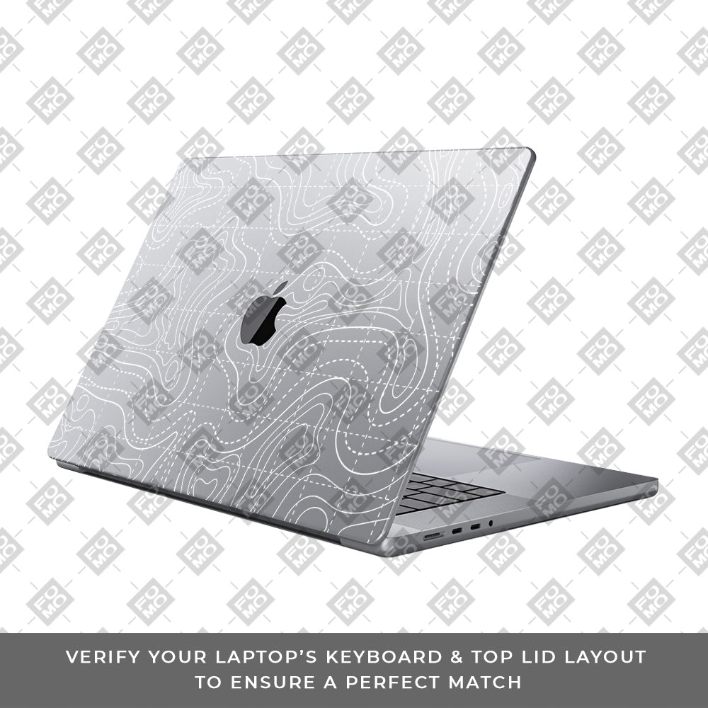 Transparent Abstract Contour Grid Lines MacBook Pro 13 Intel 2020 Laptop Skin
