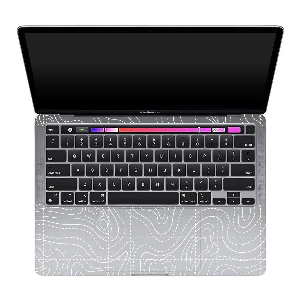 Transparent Abstract Contour Grid Lines MacBook Pro 13 M1 2020 Laptop Skin