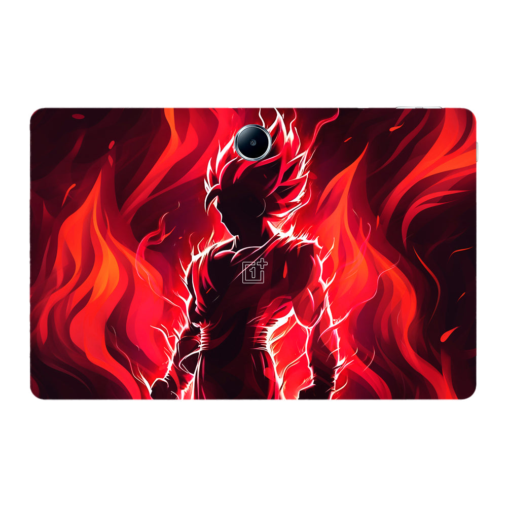 OnePlus Pad Lite Goku in Fiery Red Anime 3D Tablet Skin