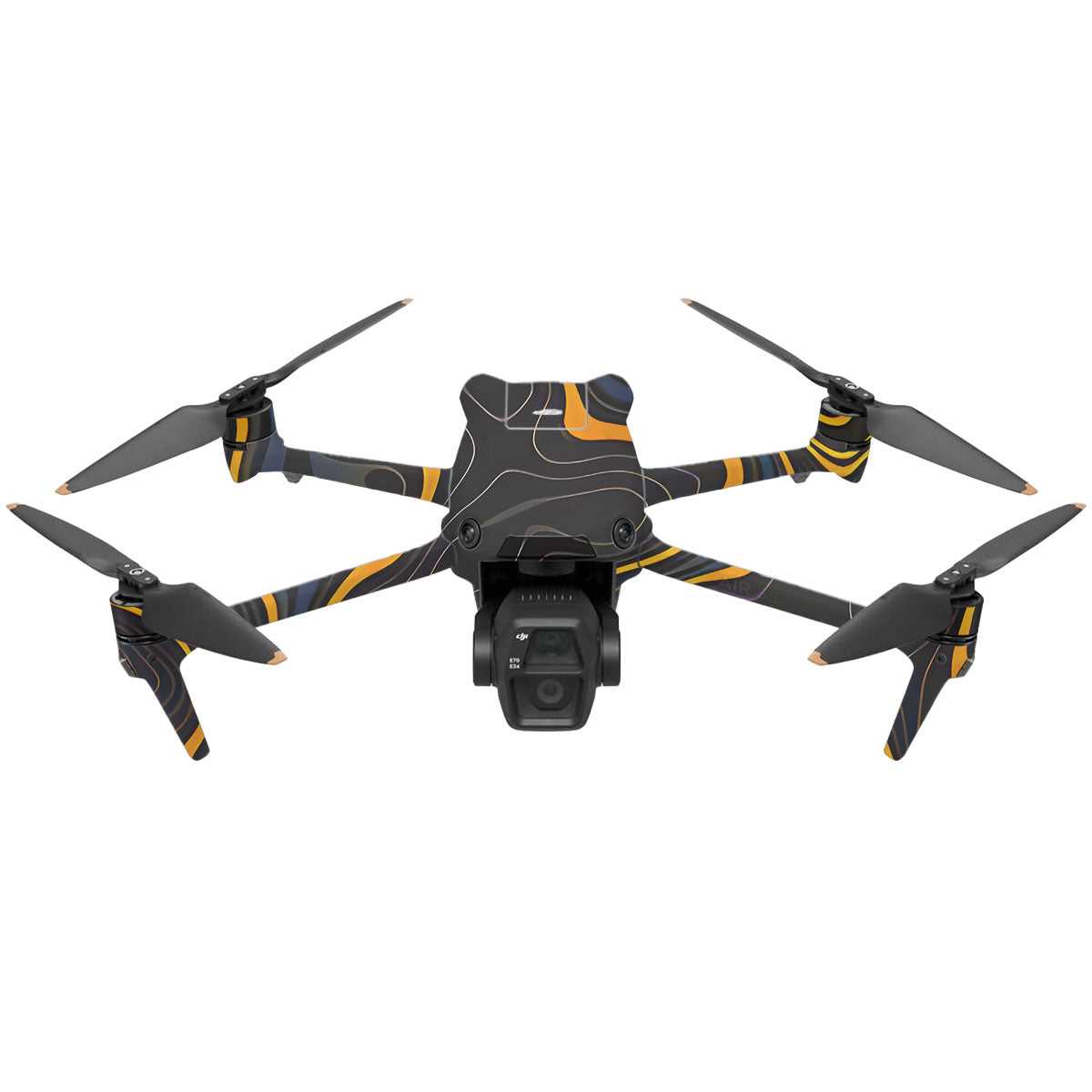 Amber Topographic Waves DJI Air 3 Drone Skin