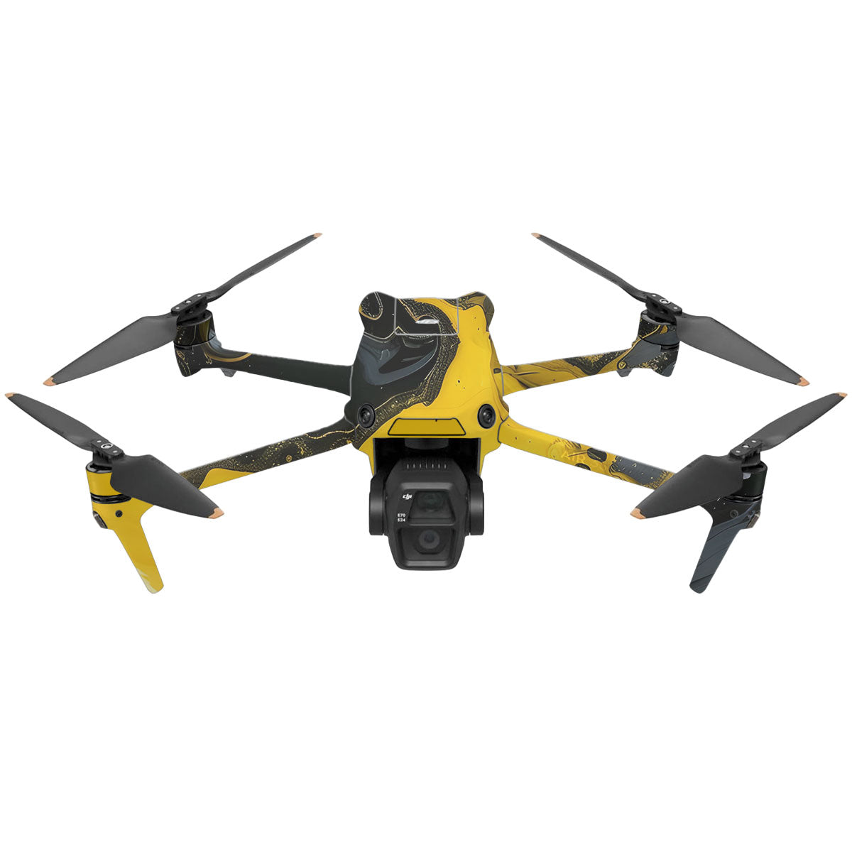 Yellow and Black Paint Swirls DJI Air 3 Drone Skin