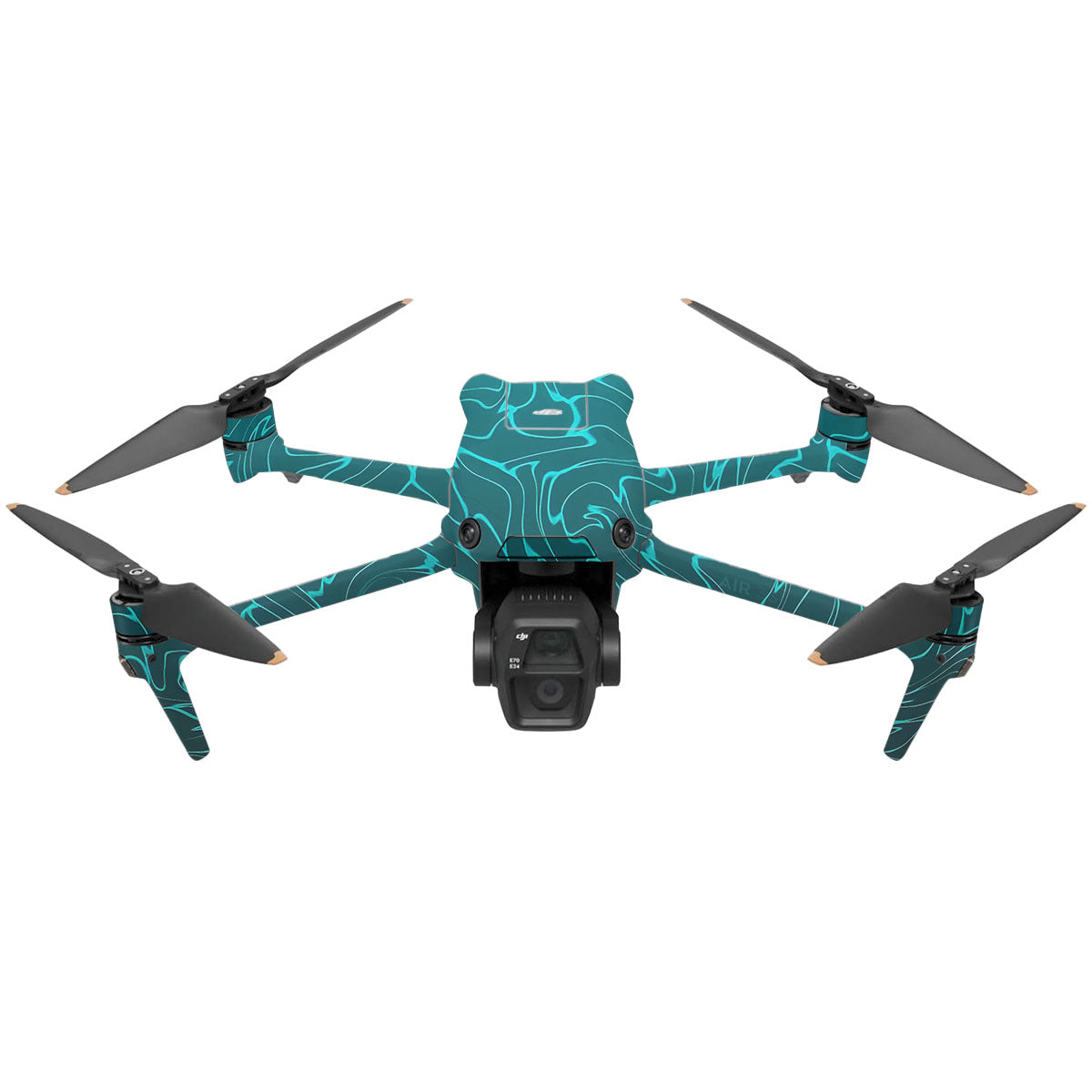 Cyan Blue to Black Gradient DJI Air 3 Drone Skin