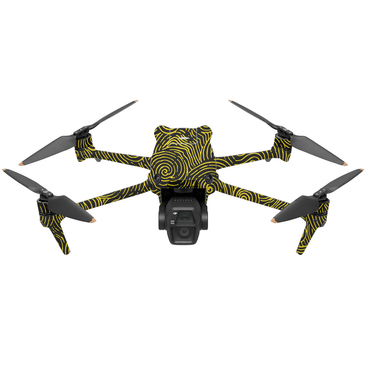 Yellow Spirals DJI Air 3 Drone Skin