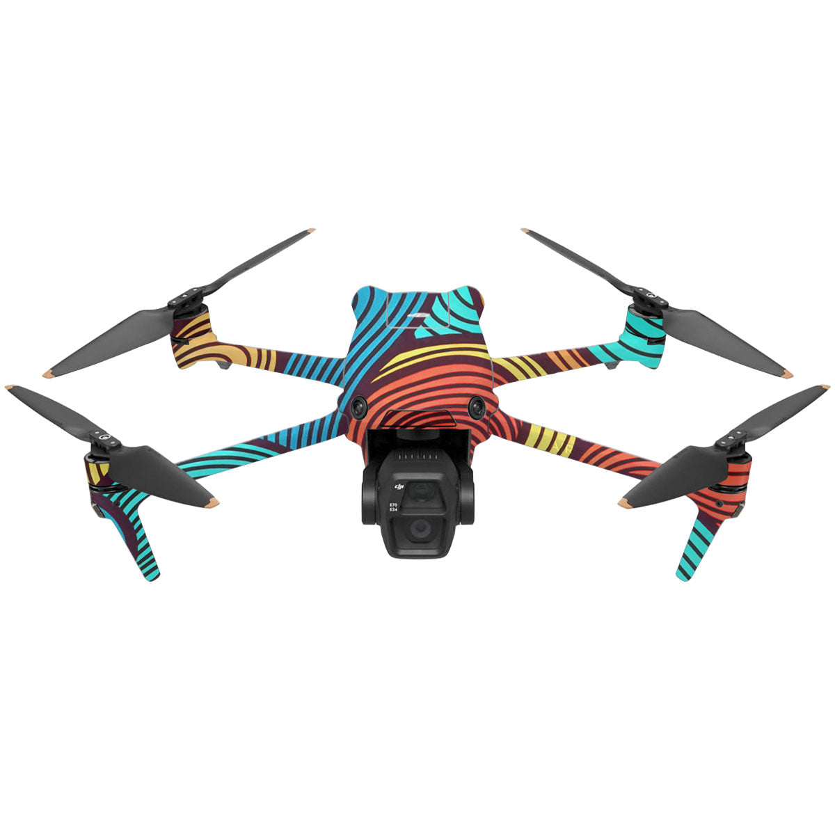 Retro Colorful Doodle Art Pattern DJI Air 3 Drone Skin