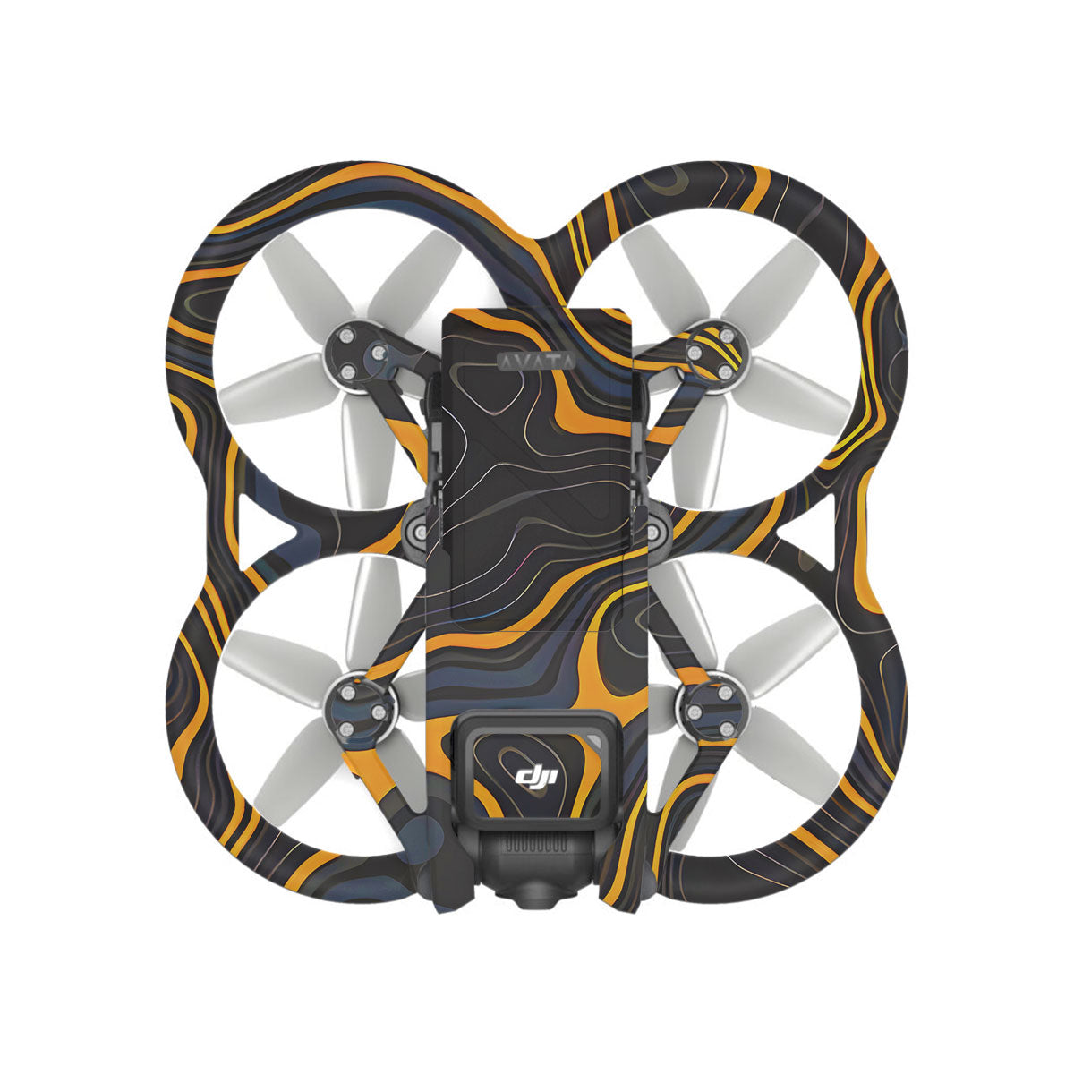 Amber Topographic Waves DJI Avata Drone Skin