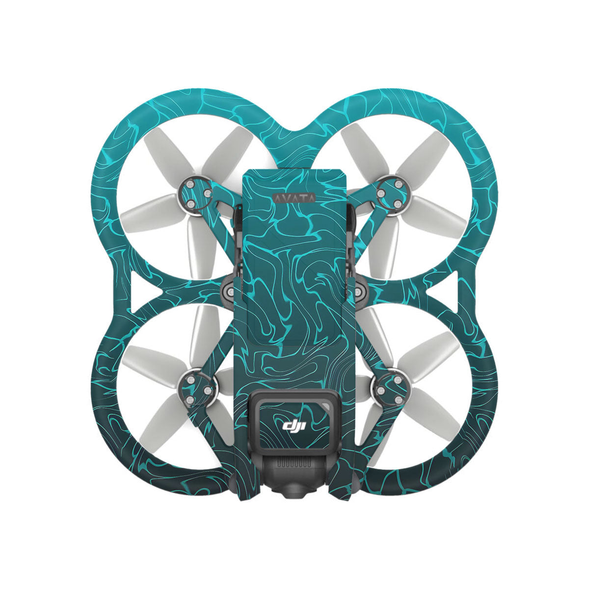 Cyan Blue to Black Gradient DJI Avata Drone Skin
