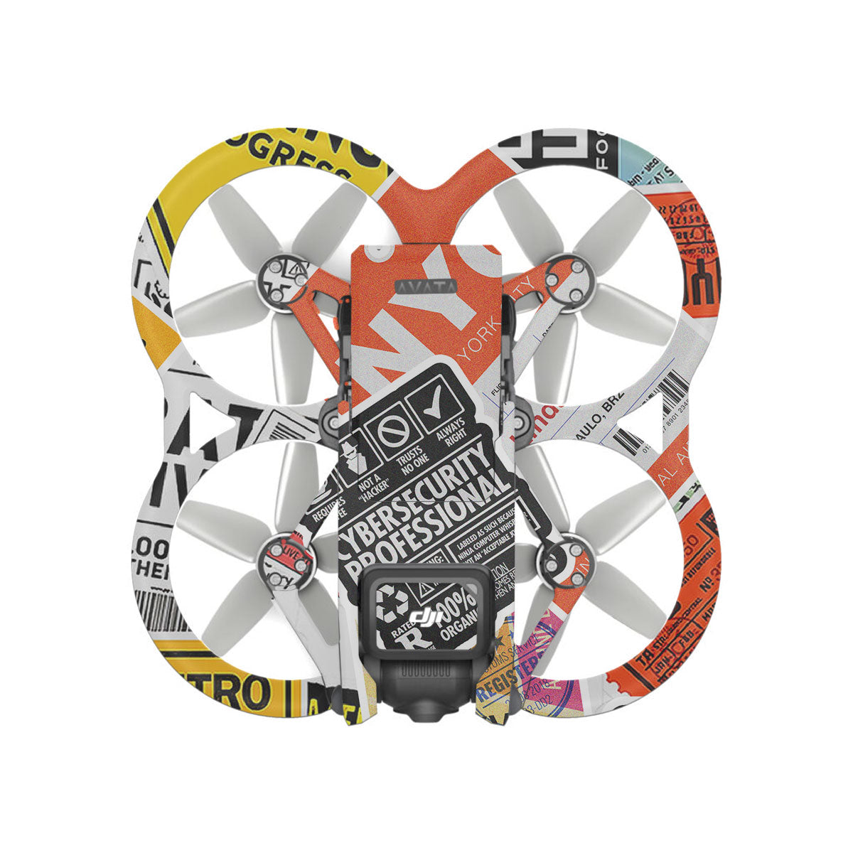 Tech Aesthetic Sticker Collage DJI Avata Drone Skin