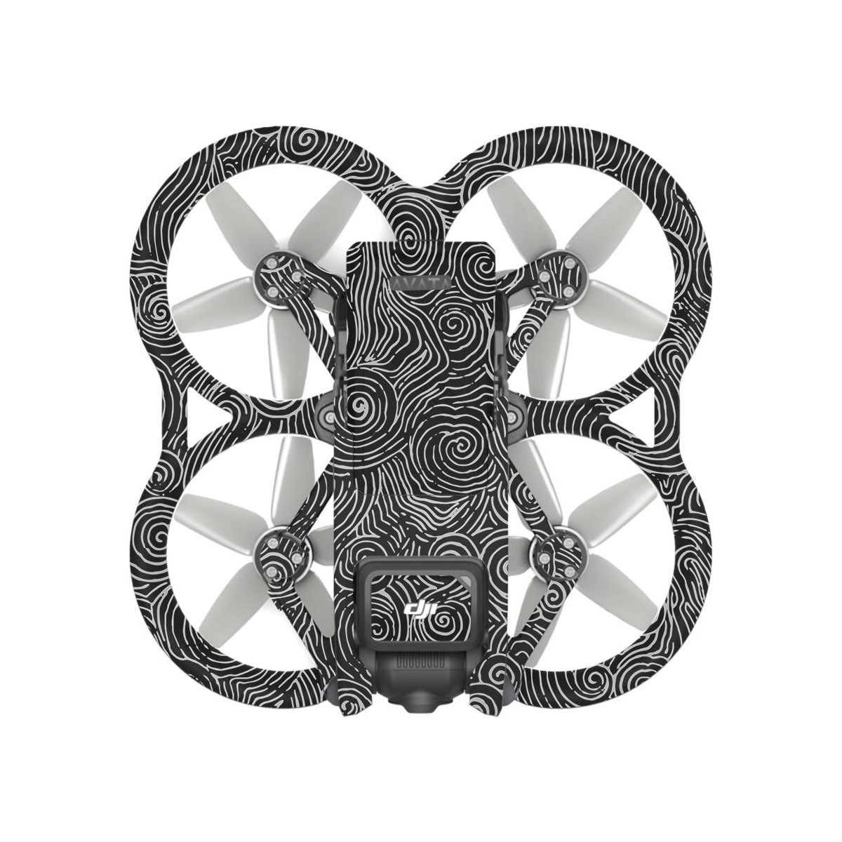 White Spirals DJI Avata Drone Skin
