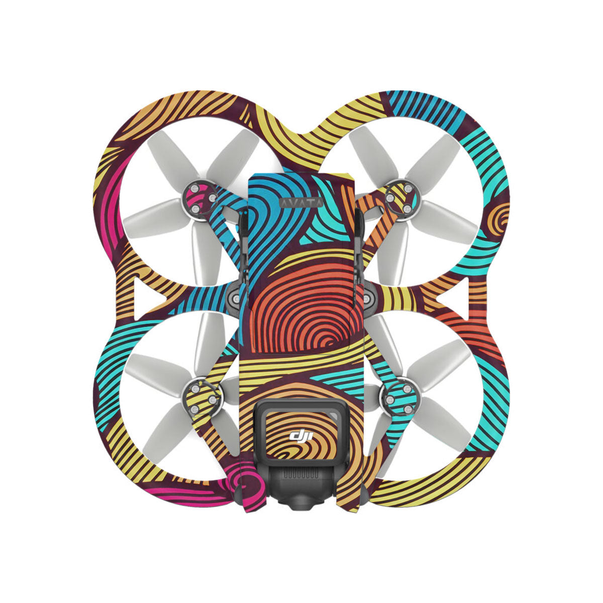 Retro Colorful Doodle Art Pattern DJI Avata Drone Skin