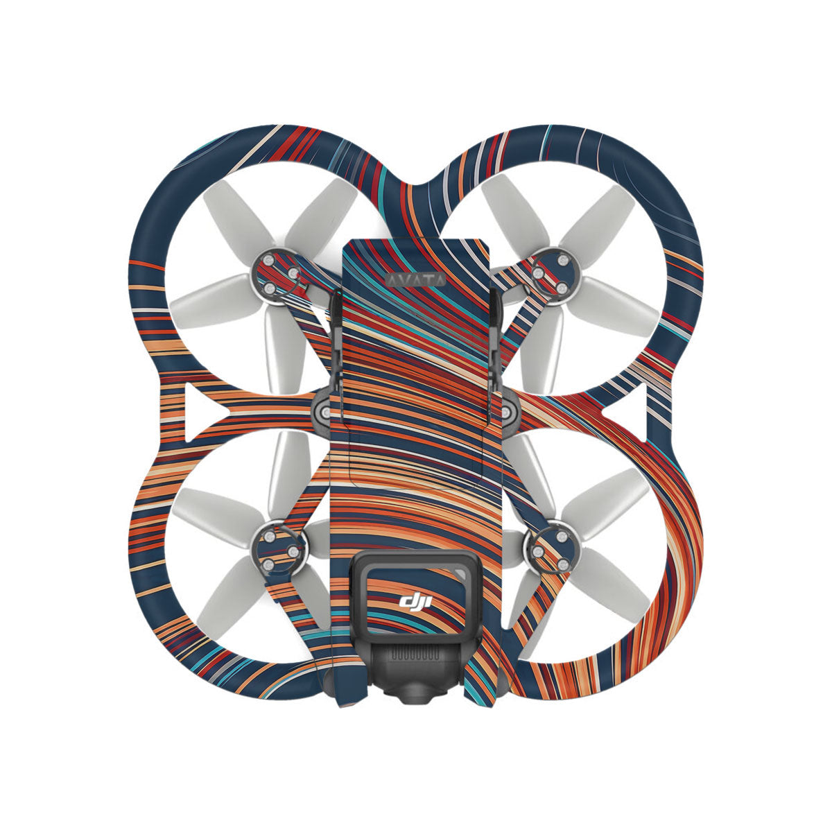 Retro Abstract Striped Swirl DJI Avata Drone Skin