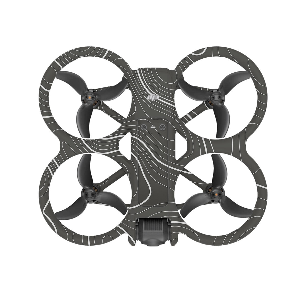 Grayscale Topographic Lines DJI Avata 2 Drone Skin