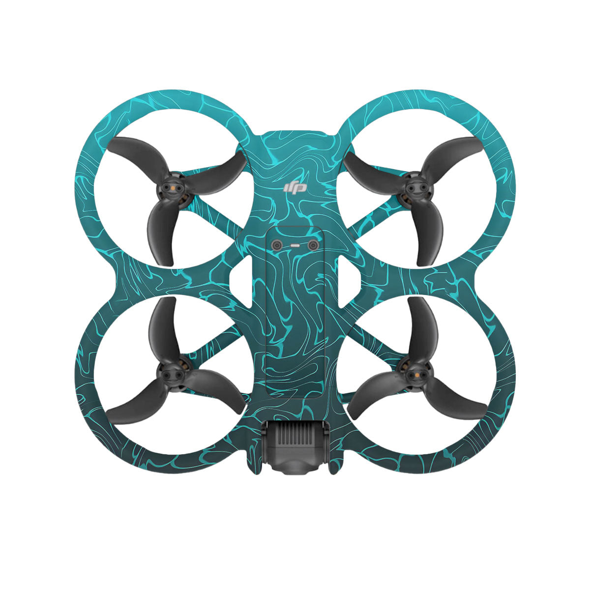 Cyan Blue to Black Gradient DJI Avata 2 Drone Skin