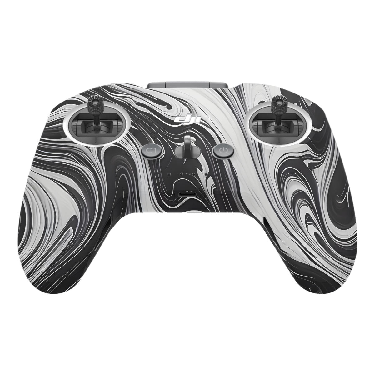 Black and White Marble DJI FPV Remote Controller Skin