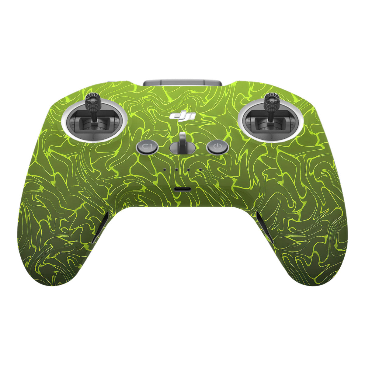 Lime Yellow to Black Gradient DJI FPV Remote Controller Skin