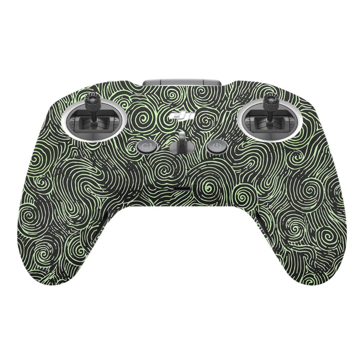 Green Spirals DJI FPV Remote Controller Skin