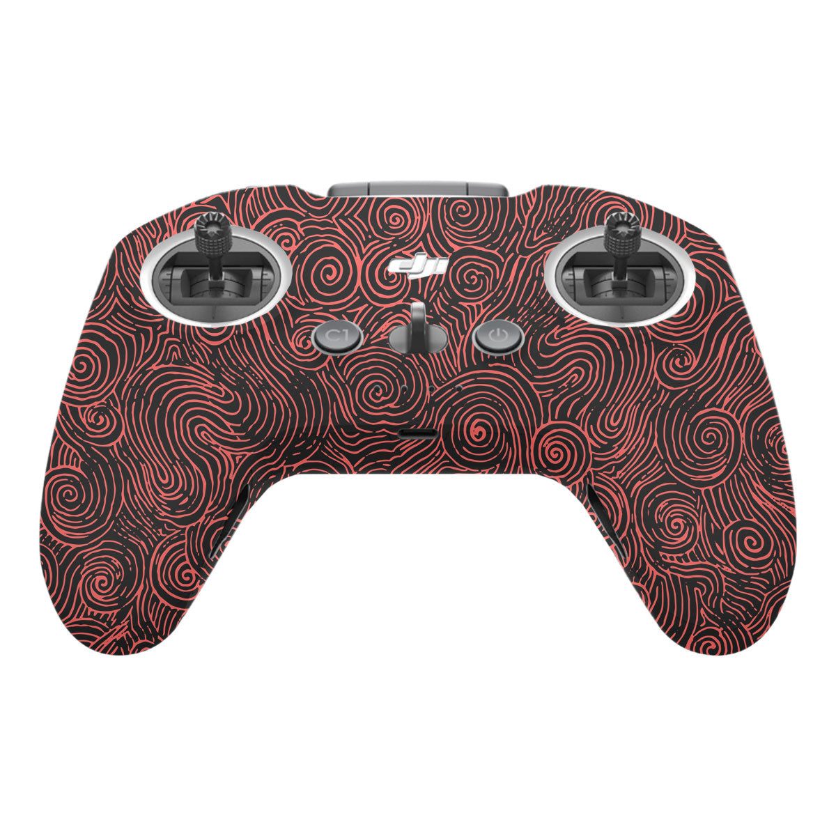 Red Spirals DJI FPV Remote Controller Skin