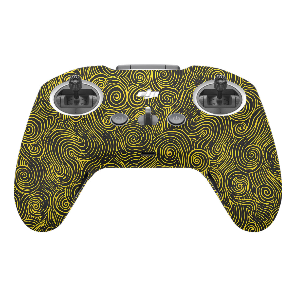 Yellow Spirals DJI FPV Remote Controller Skin