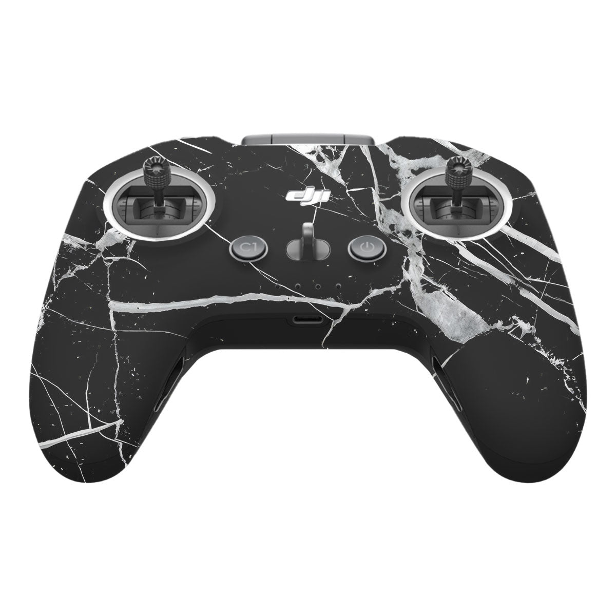 White Veins on Black DJI FPV Remote Controller Skin