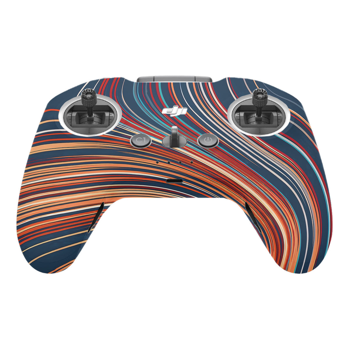 Retro Abstract Striped Swirl DJI FPV Remote Controller Skin