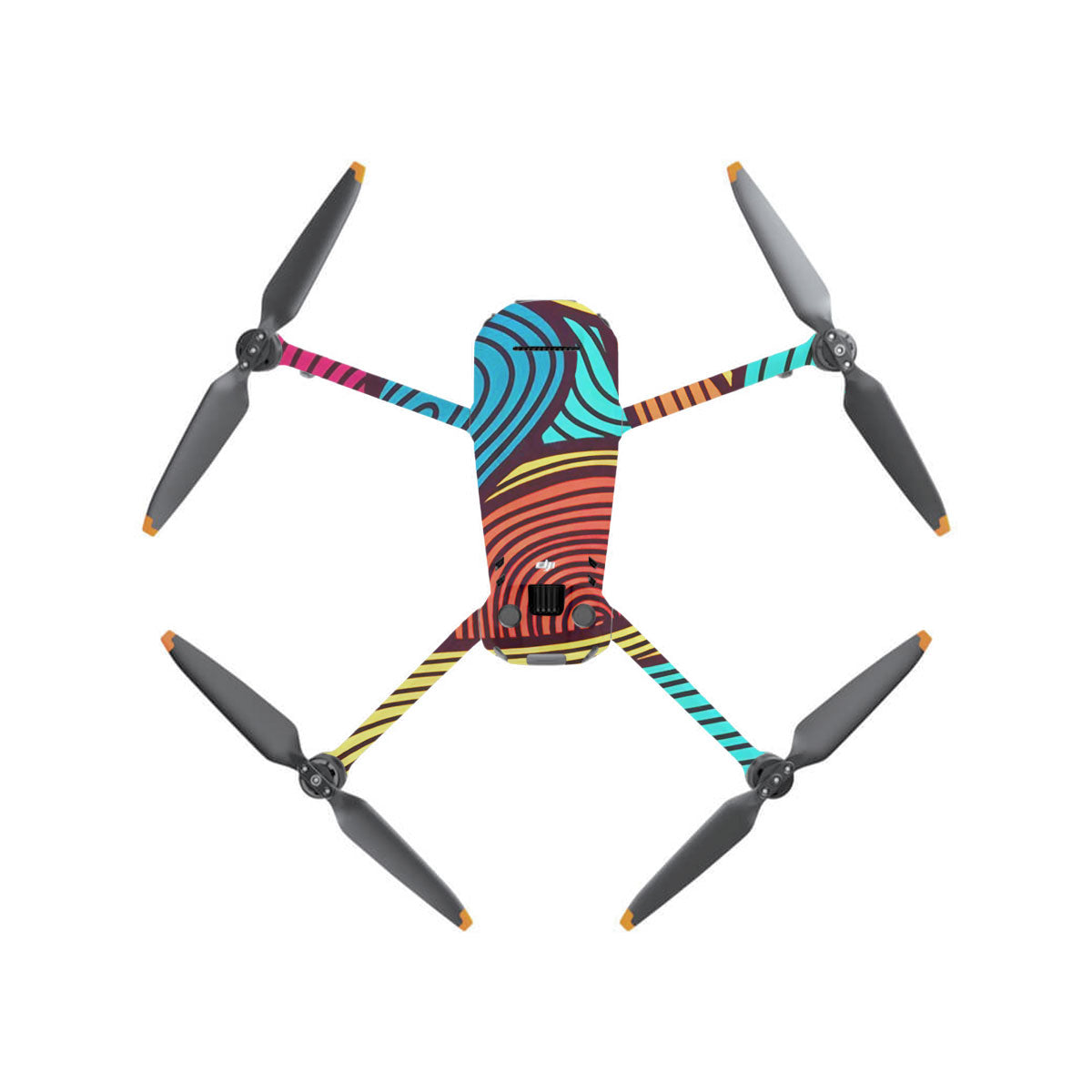 Retro Colorful Doodle Art Pattern DJI Mavic 3 Drone Skin