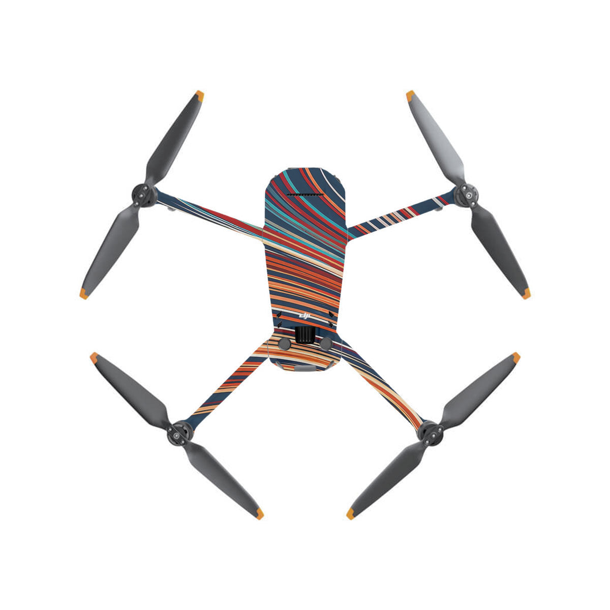 Retro Abstract Striped Swirl DJI Mavic 3 Drone Skin