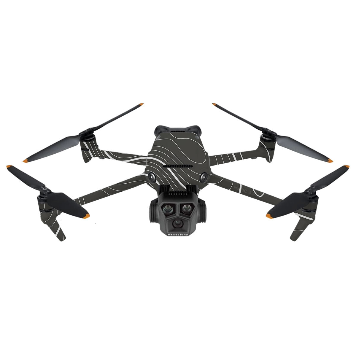 Grayscale Topographic Lines DJI Mavic 3 Pro Drone Skin