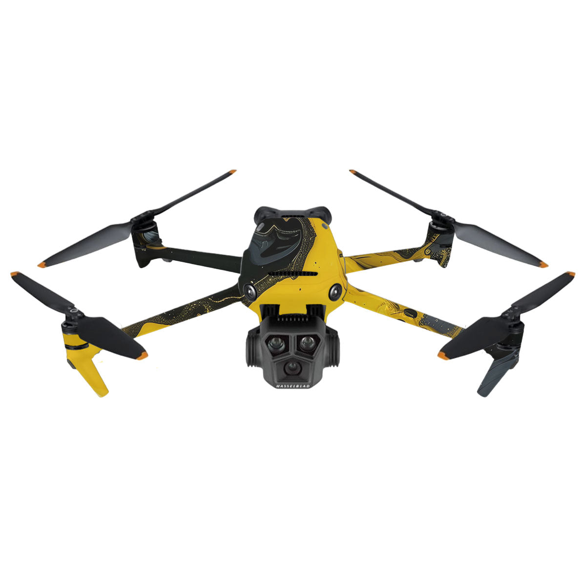 Yellow and Black Paint Swirls DJI Mavic 3 Pro Drone Skin