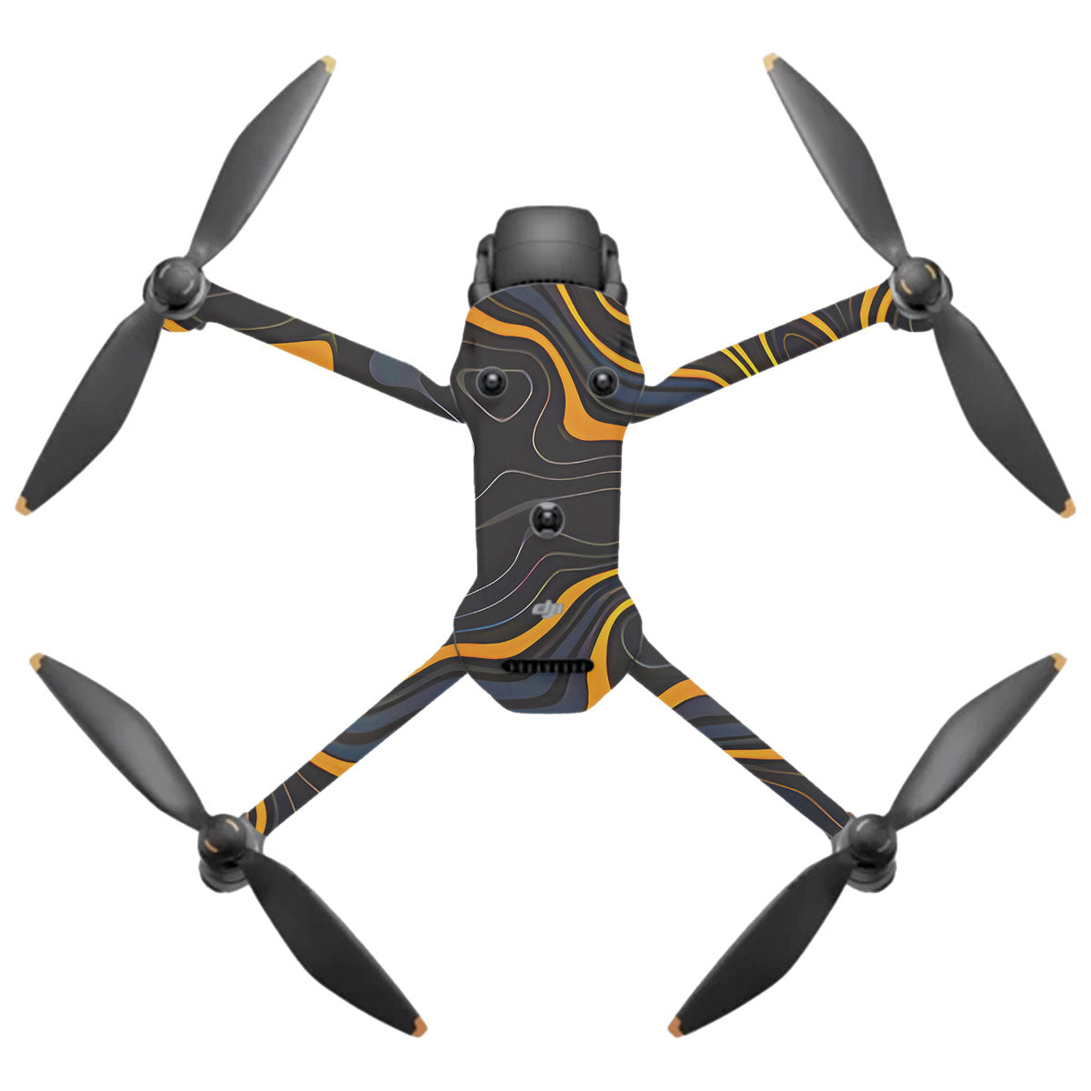 Amber Topographic Waves DJI Mavic 4 Pro Drone Skin