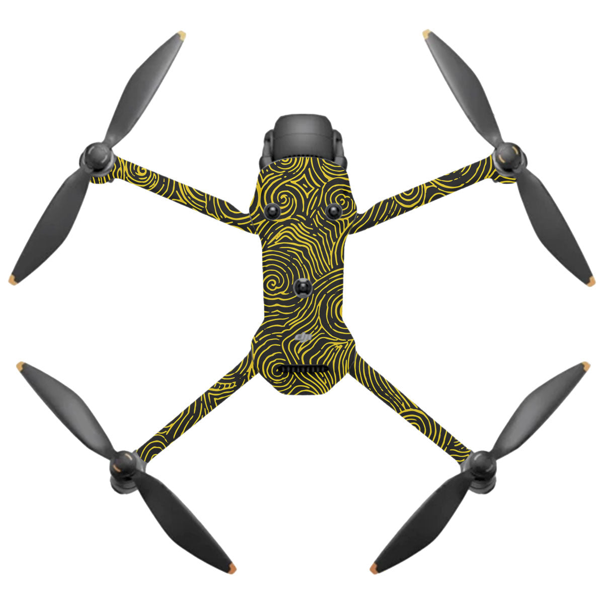 Yellow Spirals DJI Mavic 4 Pro Drone Skin