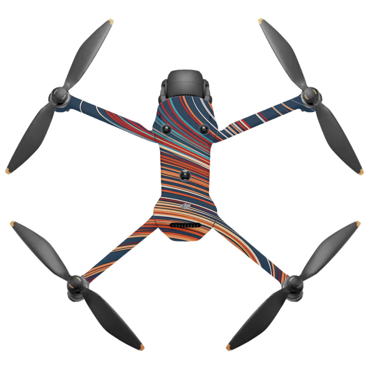 Retro Abstract Striped Swirl DJI Mavic 4 Pro Drone Skin
