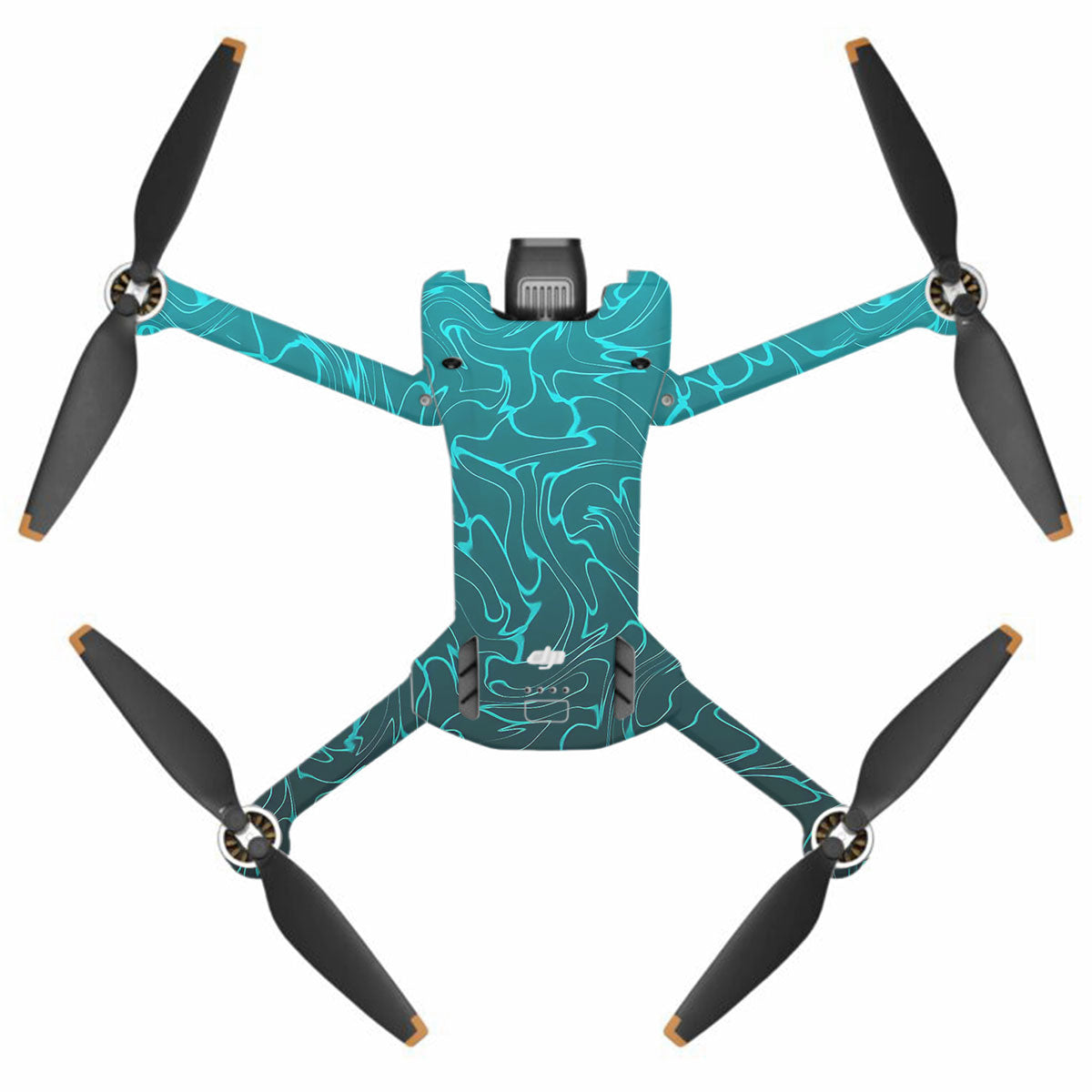 Cyan Blue to Black Gradient DJI Mini 3 Pro Drone Skin