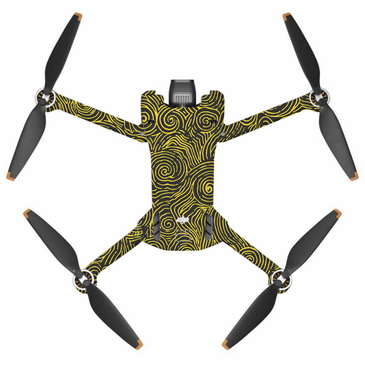 Yellow Spirals DJI Mini 3 Pro Drone Skin