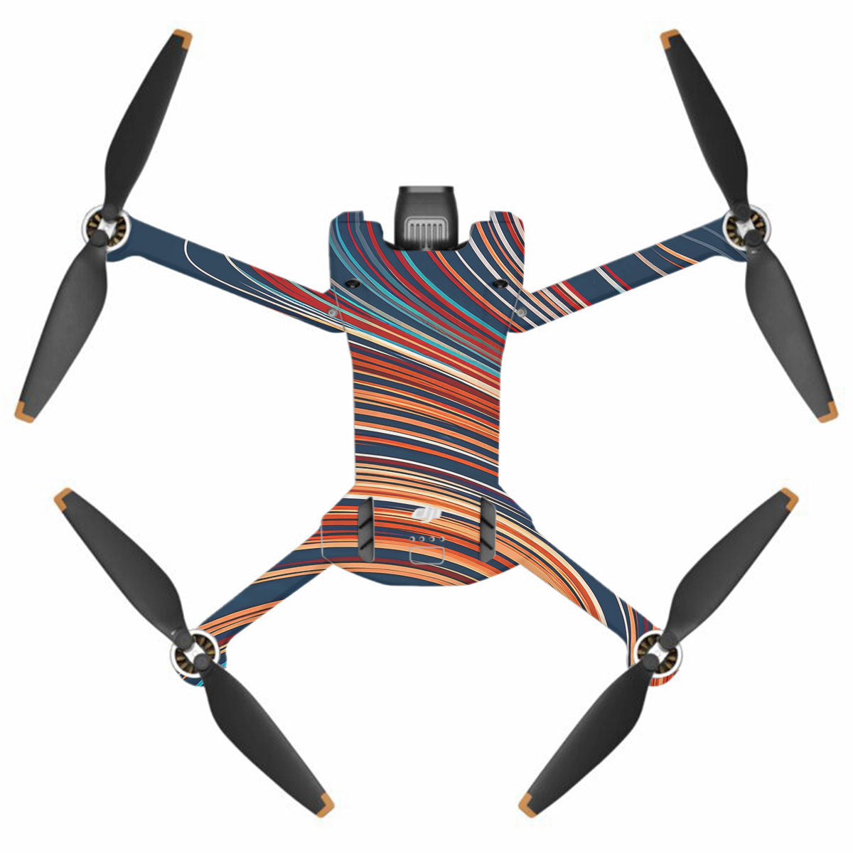 Retro Abstract Striped Swirl DJI Mini 3 Pro Drone Skin