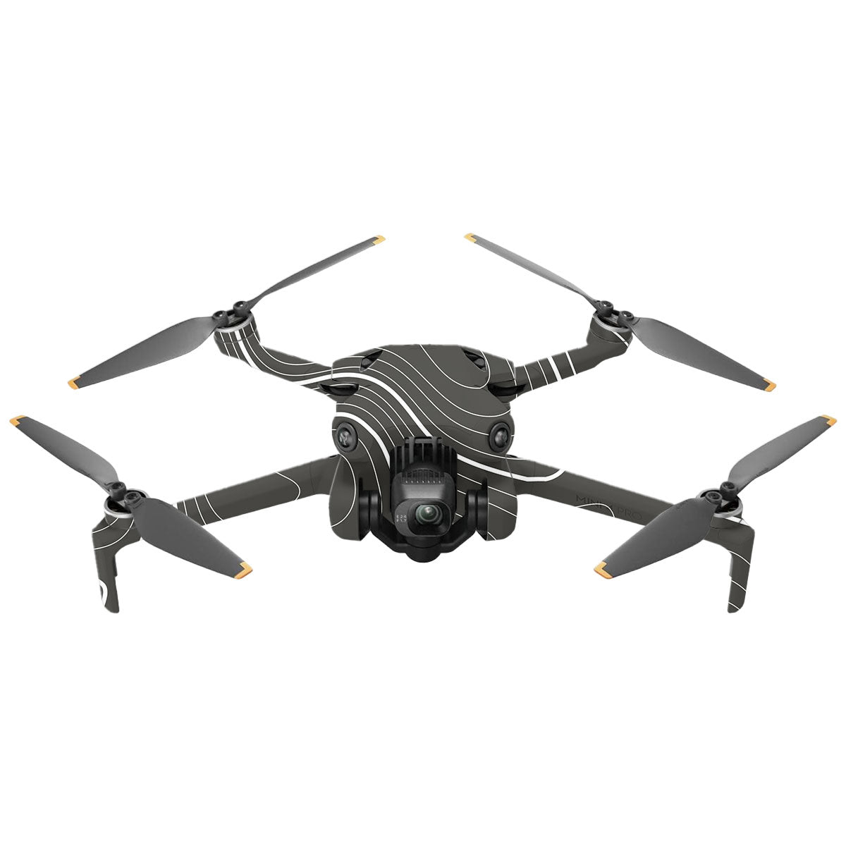 Grayscale Topographic Lines DJI Mini 4 Pro Drone Skin