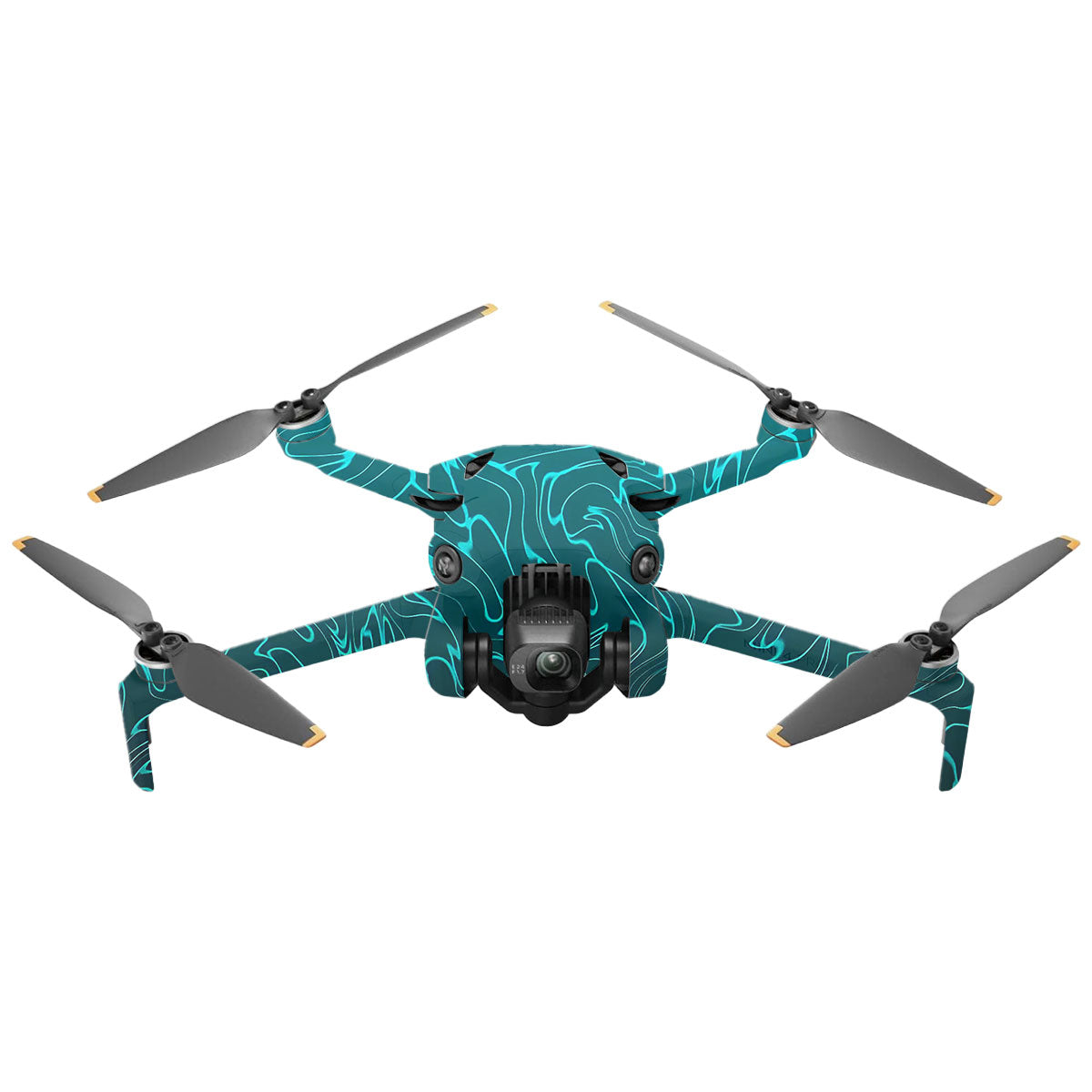 Cyan Blue to Black Gradient DJI Mini 4 Pro Drone Skin
