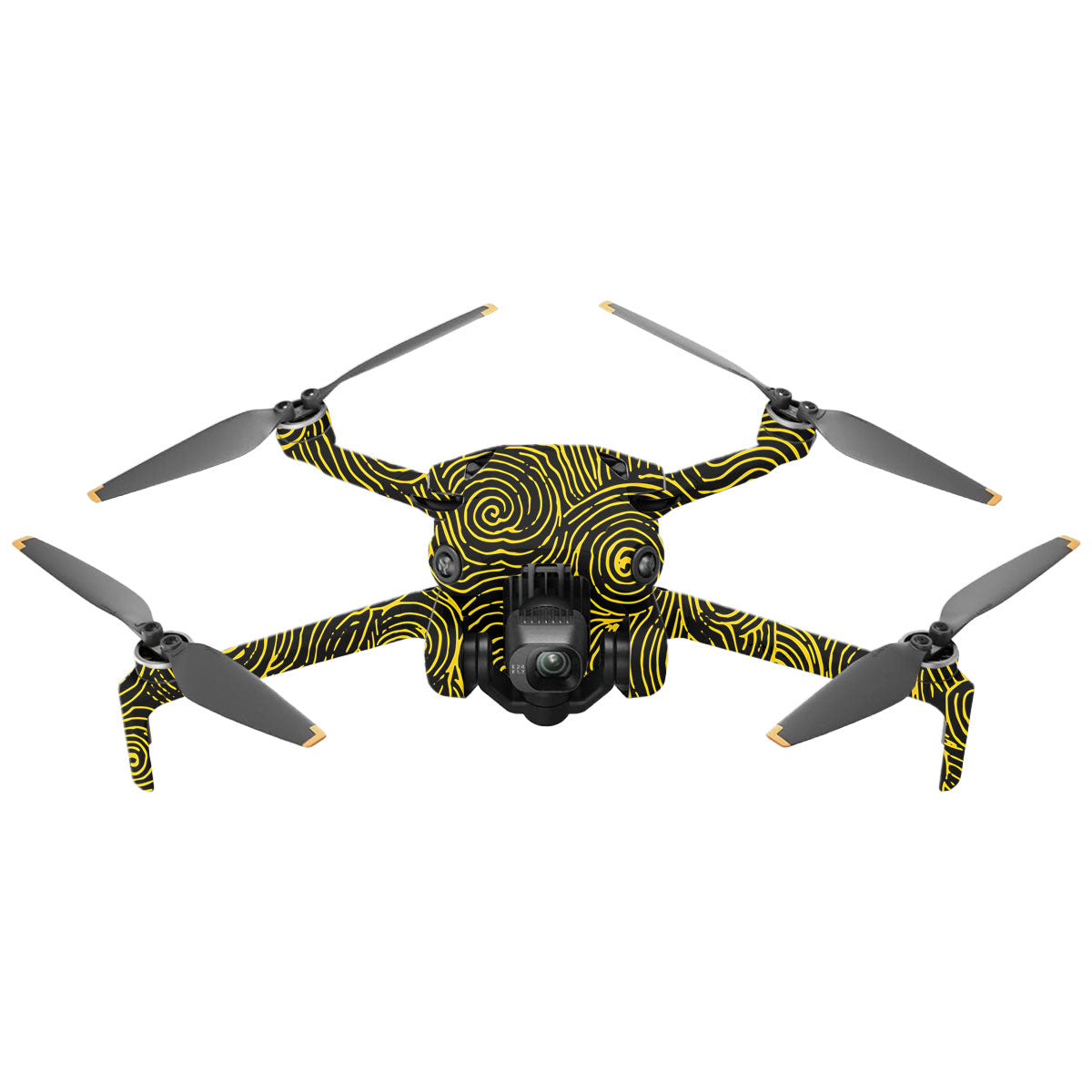 Yellow Spirals DJI Mini 4 Pro Drone Skin