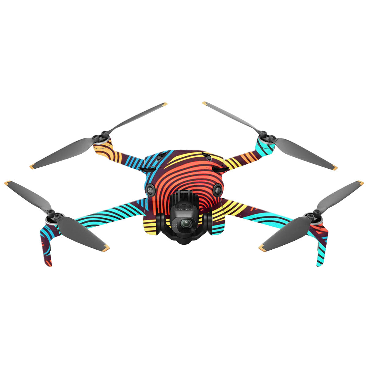 Retro Colorful Doodle Art Pattern DJI Mini 4 Pro Drone Skin